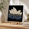 (30x30cm)DIY Landmark Pearl Painting Art With Inner Frame Handmade Pearl Material Art Kit Living Room Decor(Sydney Opera House)