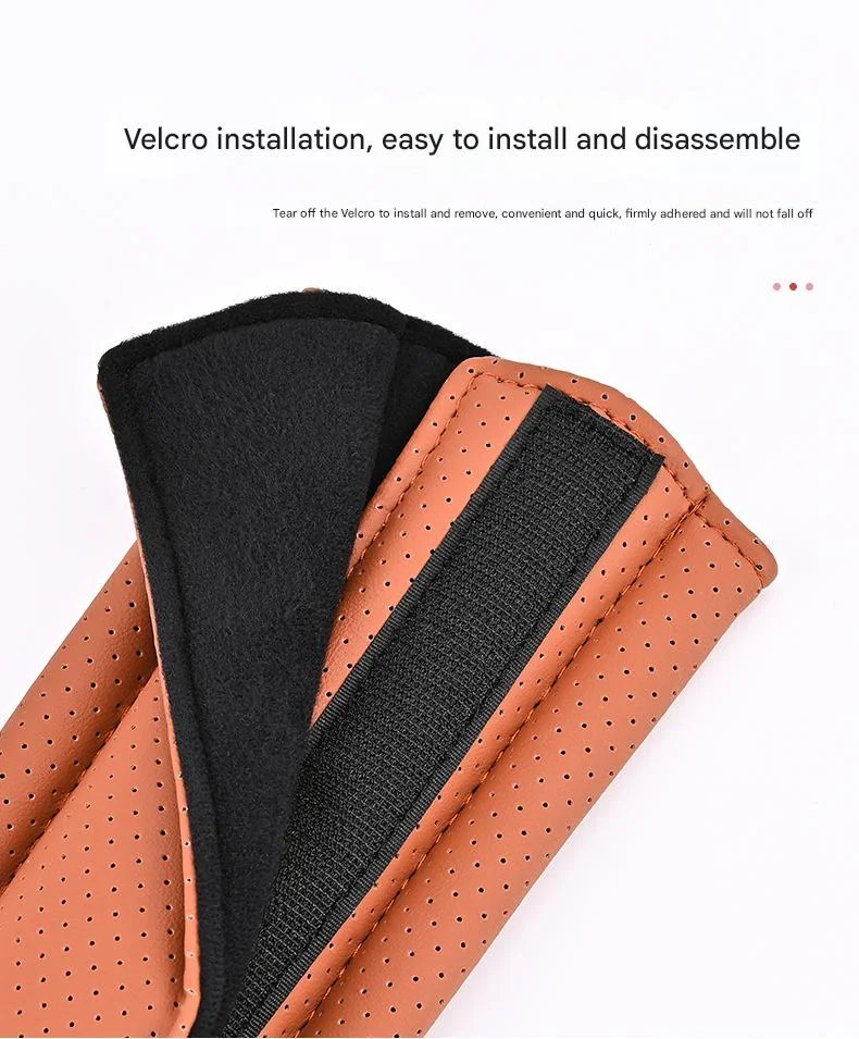 Car seat belt abdomen/shoulder anti-strangulation leather cover