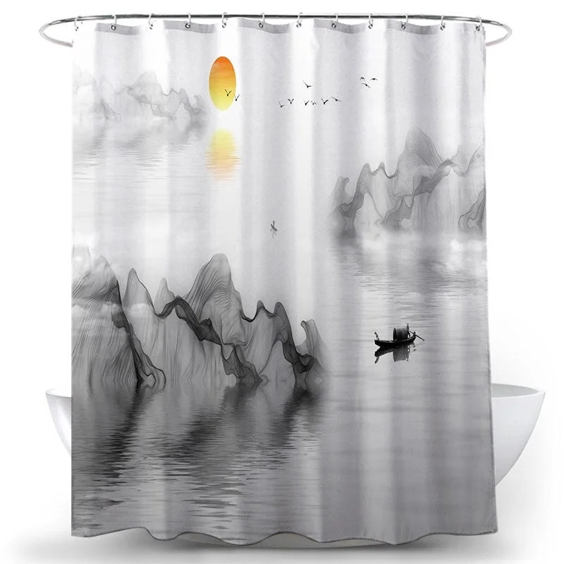 Flower Bird Shower Curtains Waterproof Bathroom Decor 3D Printed Fabric with Hooks Decoration Shower Curtain