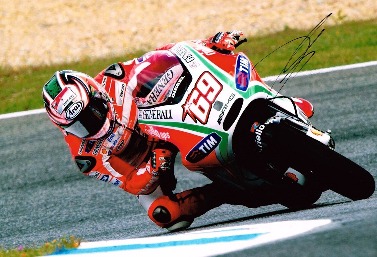 Nicky Hayden SIGNED IN PERSON Autograph MotoGP Ducati Rider 12x8 Photo Poster painting AFTAL COA