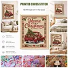 Truck Xmas DIY 11CT 3 Strand Stamped Cross Stitch Kit for Adults 40x50cm tapestrymarket