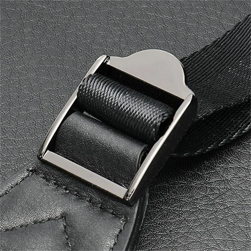 Men's Leather Backpack Large Capacity Computer Bag Retro Style School Bag