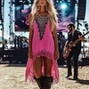 Bohemian Fringe Pink Dress with Embellished Detailing for Festivals by Inlyline