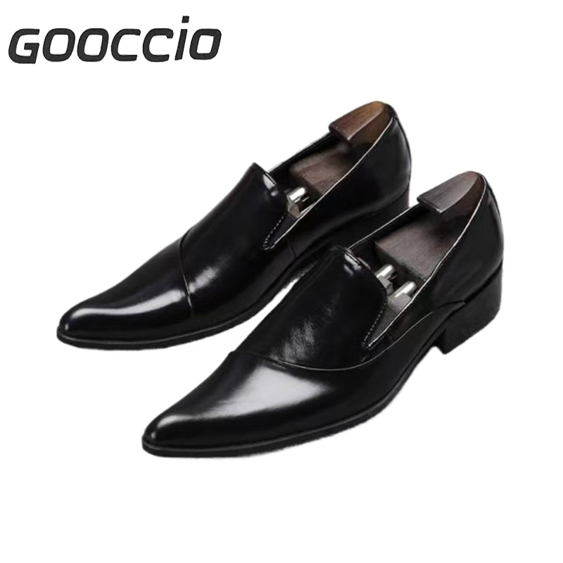 JAS181  Cowhide Pointed-Toe Fashion Dress Shoes/Loafers For Men GOOCCIO   
