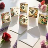 6pcs Diamond Painting Bee Greeting Card with Envelope for Family Friends Holiday Gift Congratulations
