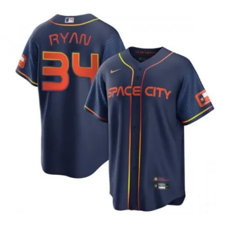 Men's Houston Astros #34 Nolan Ryan 2022 Navy City Connect Cool Base Stitched Jersey REN8
