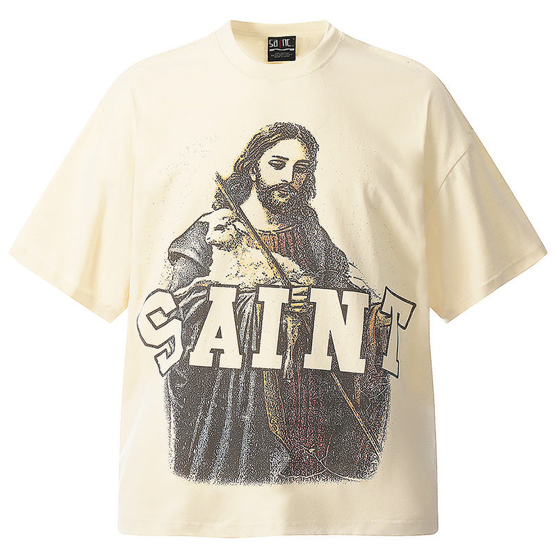 SAINT  Jesus Oil Painting Print T-Shirts