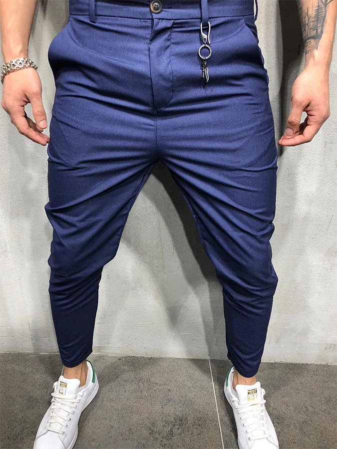 Men's Casual Navy Blue Pants