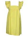 Solid Color Flared Sleeves Mini Dress