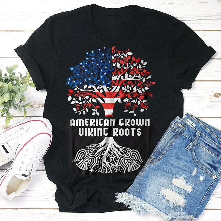 Independence Day American Tree T-shirt Tee-Annaletters