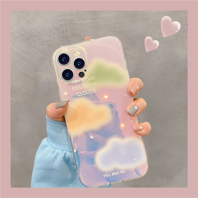 JORINALSAY Color cloud all-inclusive anti-drop phone case for iPhone