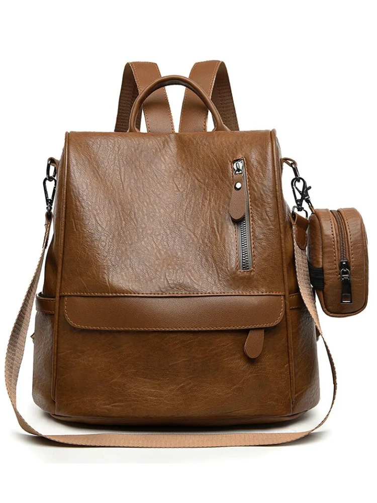 Soft Leather Utility Backpack/Crossbody Bag