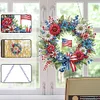 (US Only)Independence Day Wreath DIY Diamond Painting Art Pendant Kit for Art Crafts