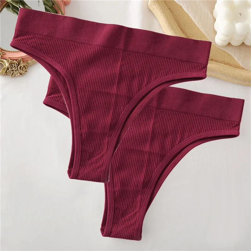 2PCS/Set Sexy Thong Panties Women's Underwear G-String Female Underpants Seamless Briefs Intimates Sexy Lingerie T-Back Pantys
