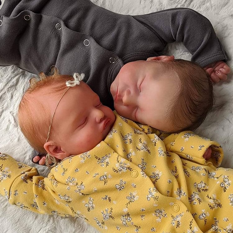 [Baby Twins] 20" Realistic Reborn Baby Doll Girls Wrenley and Khalani Touch So Real Newborn Rebornartdoll® Rebornartdoll®