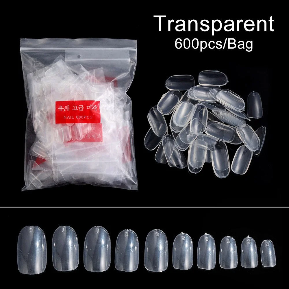 100/500/600pcs False Nails Display Tips Acrylic Ballerina Artificial Guide Capsule Stiletto Full Cover Fake Nail-Nail Inspo