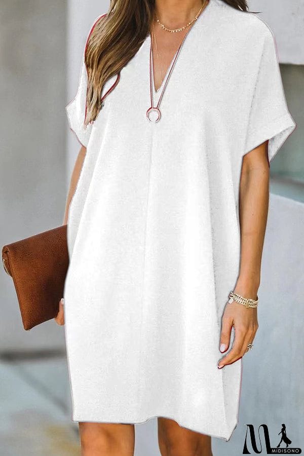 MidiSono - H-Shape Loose Short Sleeve Dress
