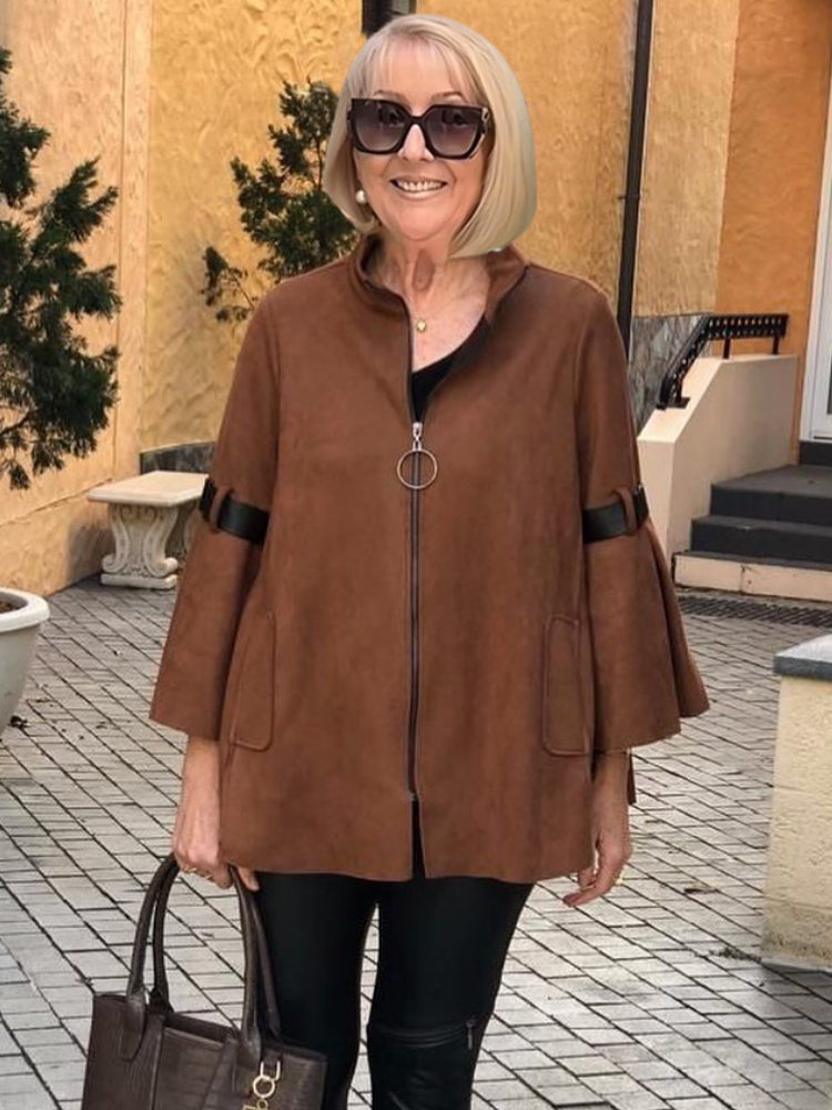 Stand-up Collar Loose Tunic Top Jacket