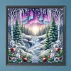 Winter Aurora Schneeszene - runder Bohrer Diamantmalerei - 40*40cm