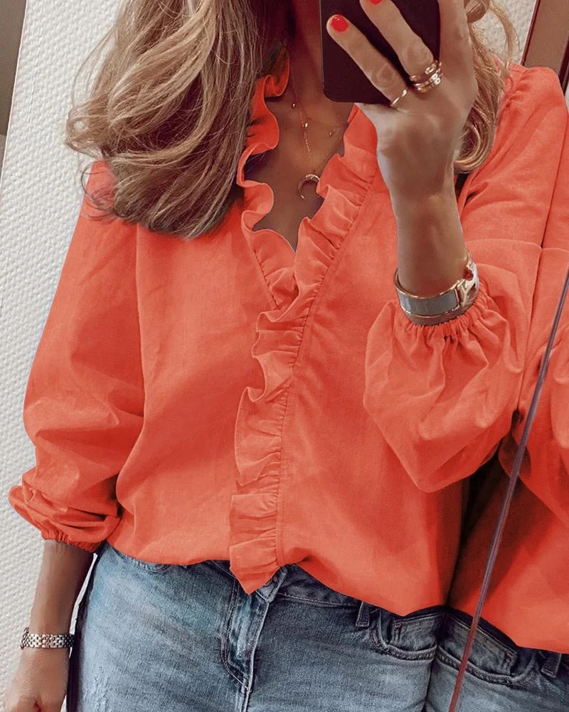 Summer New Women Shirt Ruffle Patchwork Fashion Print Plus Size Tops Casual Loose Streetwear Elegant Office Work Wear Blouses