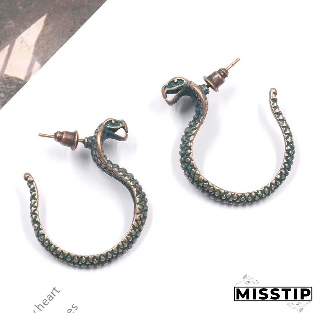 Retro hand-woven rope serpentine earrings
