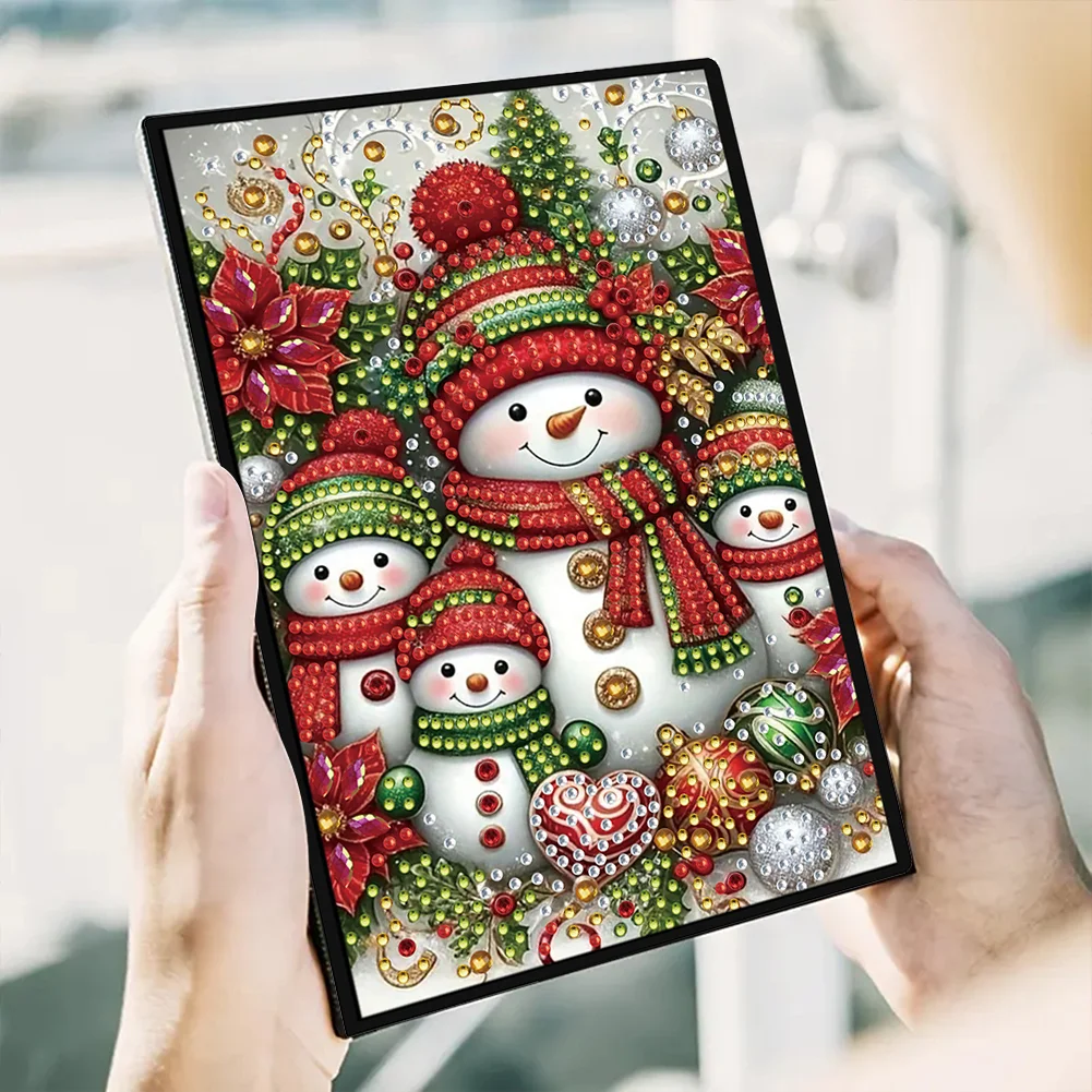 50-Page A5 Snowman Diamond Painting Notebook for Adult Holiday Birthday Gift