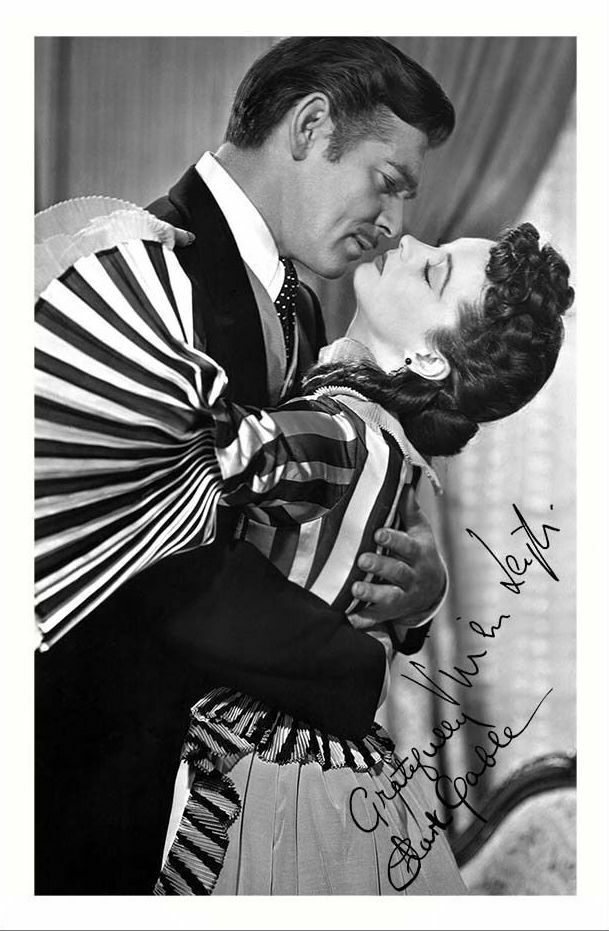 CLARK GABLE & VIVIEN LEIGH - GONE WITH THE WIND AUTOGRAPH SIGNED Photo Poster painting POSTER