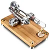 Hot Air Stirling Engine Colourful LED Single Flywheel Education Toy Electricity Power Generator