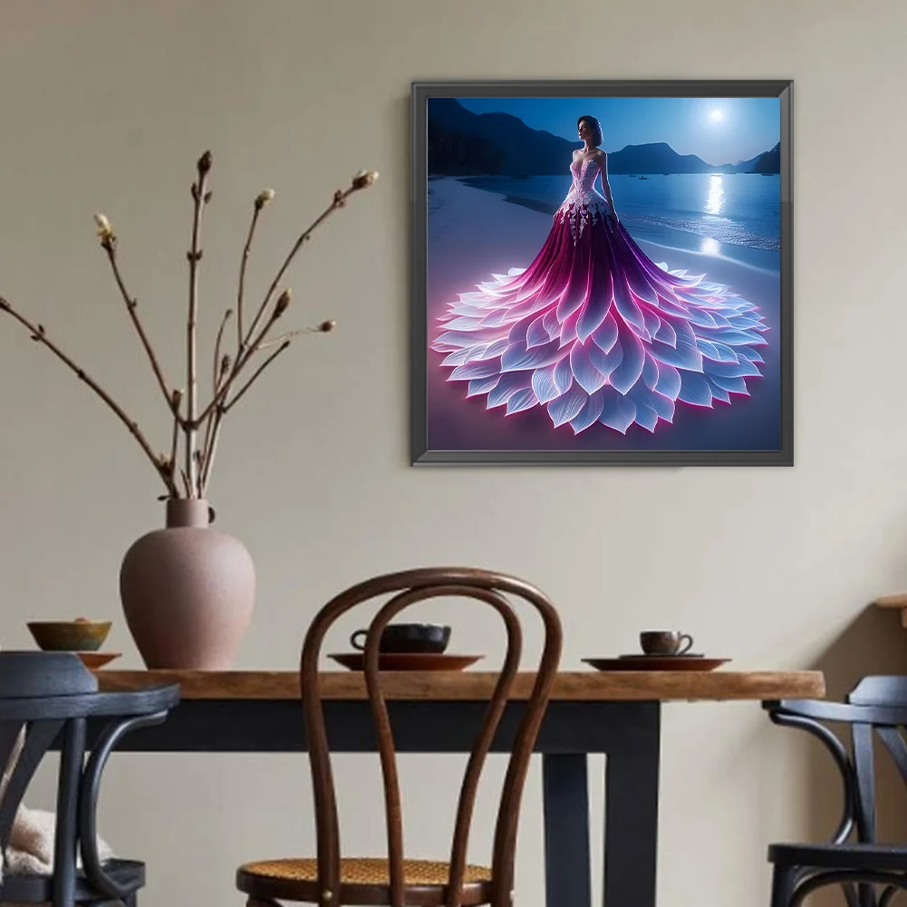 Diamond Painting - Full Round Drill - Gorgeous Skirt Beauty(Canvas|40*40cm)