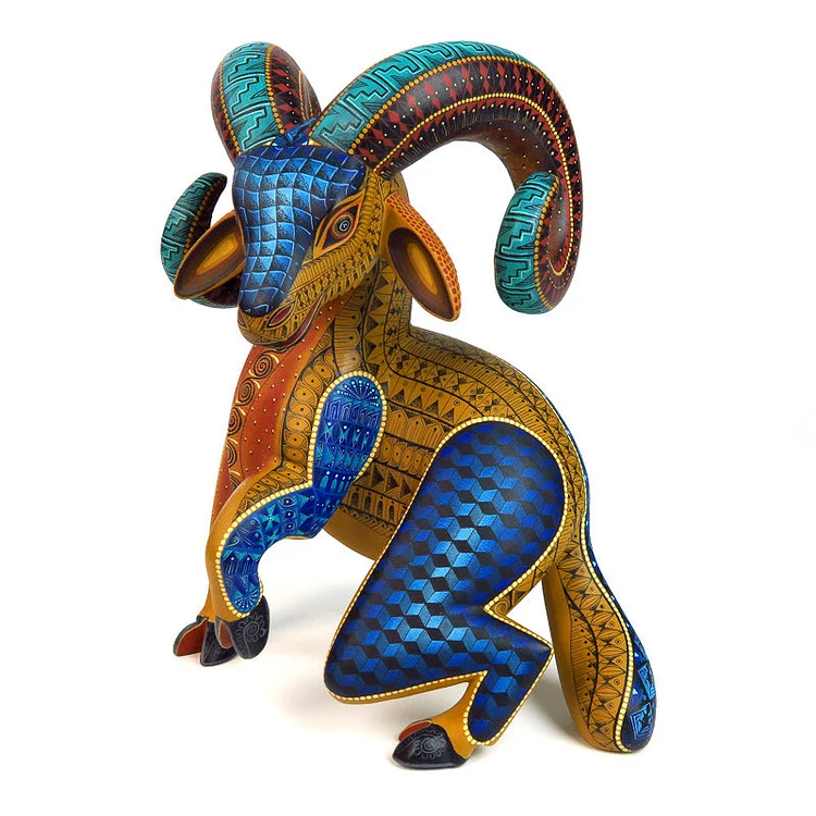 Bighorn Sheep - Oaxacan Alebrije Wood Carving - Nestor Melchor