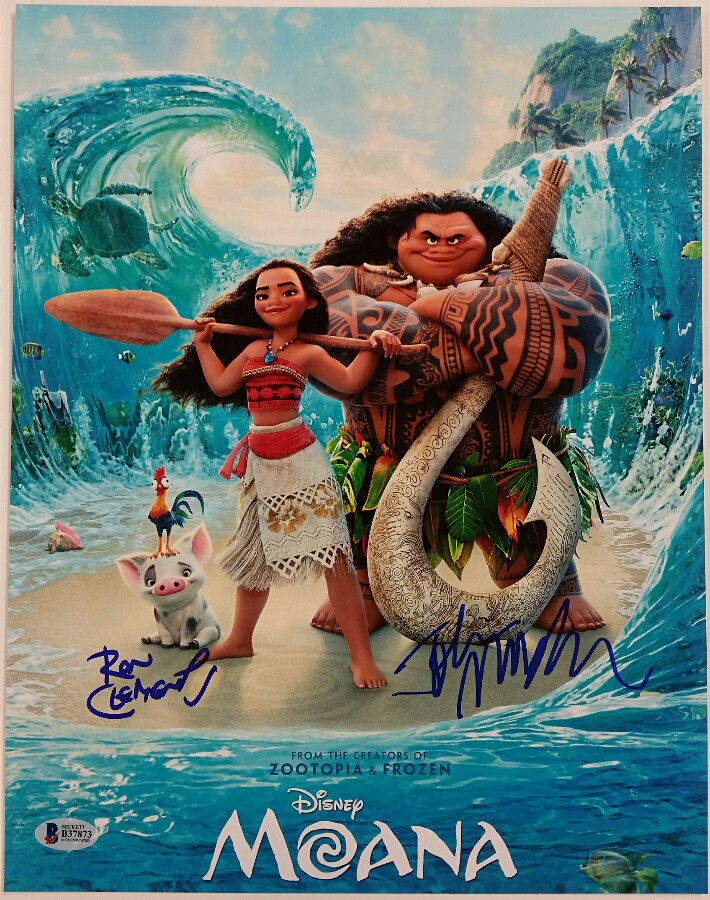 RON CLEMENTS + JOHN MUSKER Signed Disney's Moana 11x14 Photo Poster painting Beckett BAS COA