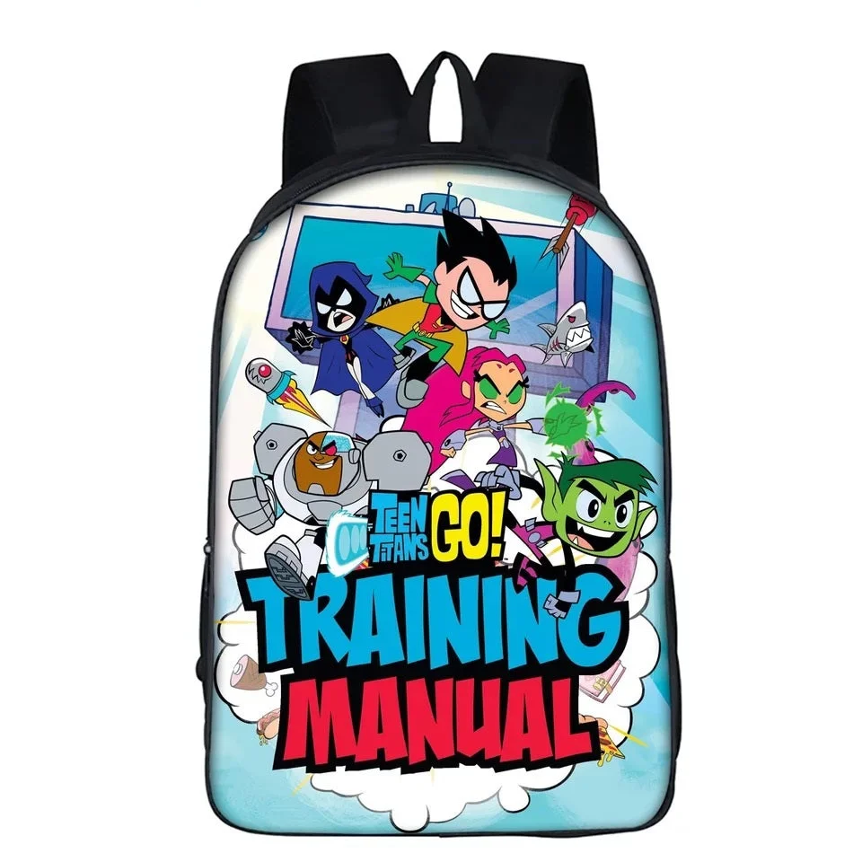 Buzzdaisy Teen Titans Go Robin Starfire Cyborg Beast Boy #18 Backpack School Sports Bag For Kids