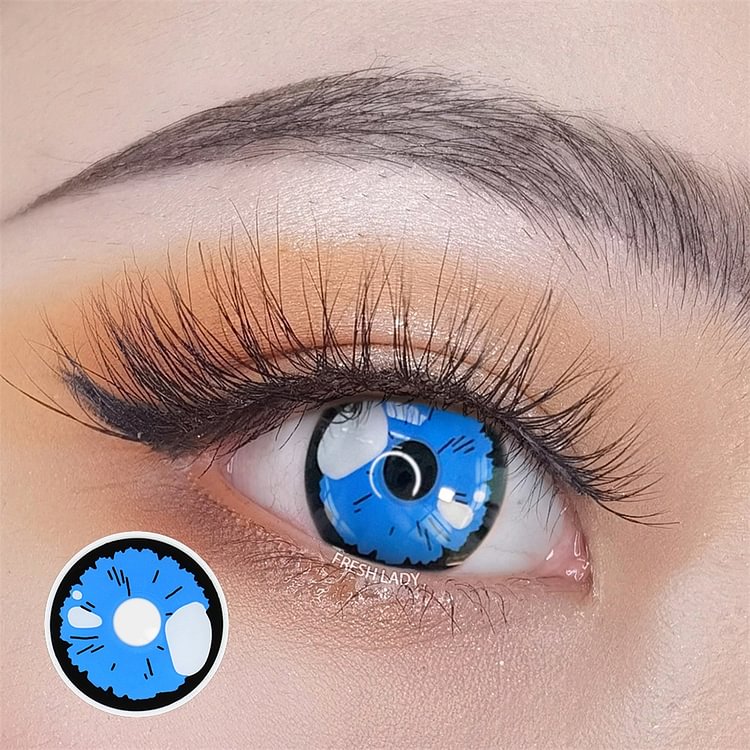 Freshlady  Black Lobelia-Blue Crazy Contact Lenses