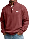 Men's Casual Versatile Button Stand Collar Sweatshirt