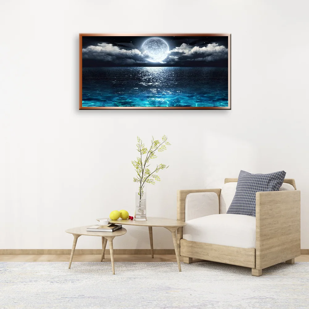 Diamond Painting - Full Round Drill - Sea Moon(80*40cm)