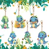 6pcs Dinosaurs DIY Diamond Painting Double Sided Keychains