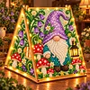 DIY Wooden Diamond Painting Pearl Tent House with Lights, Holiday Tabletop Art Craft Kit with String Lights, Christmas Home Decor Gift