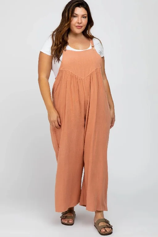 Plus Size Wide Leg Overalls Jumpsuit (Buy 2 Free Shipping)