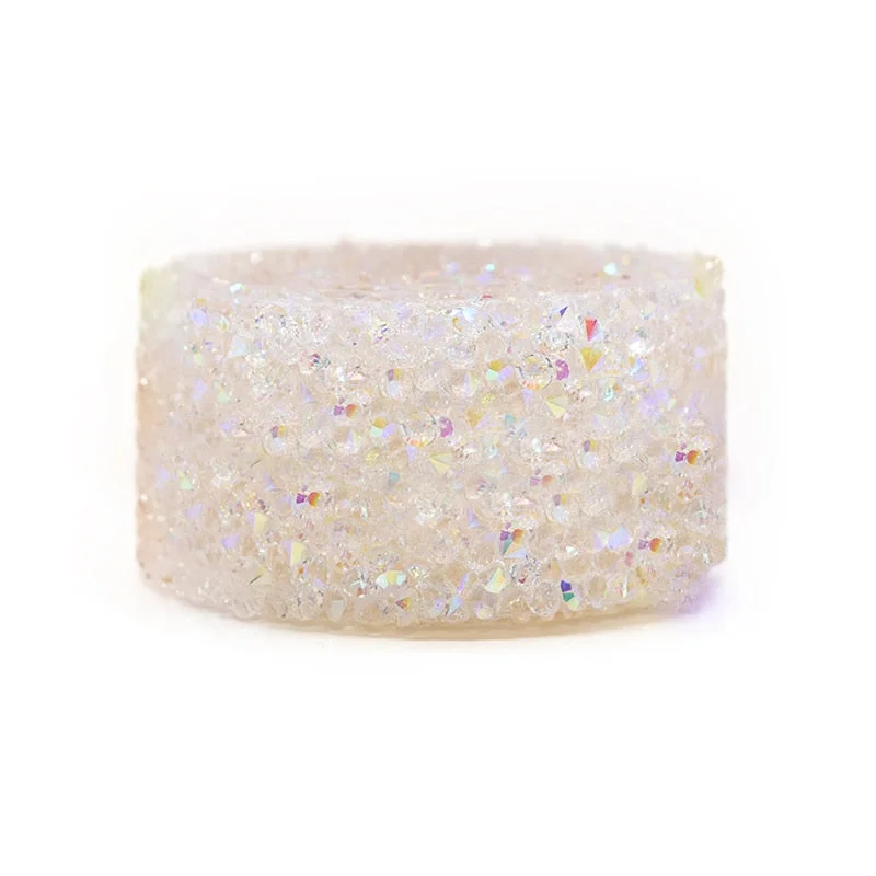 1 Yard Sewing Trim Crystal Motif Strass Hot Fix Rhinestone Tape Applicator Ribbon Applique For Dress Cloth Decor Crafts