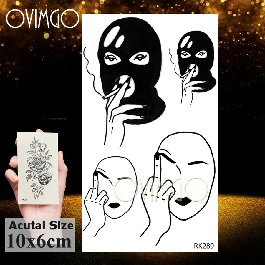 Sdrawing Sexy Kiss Haert Star Temporary Tattoos Paste Paper Body Art Arm Beck Fake Tatoo For Men Women Disposable Tattoo Sticker