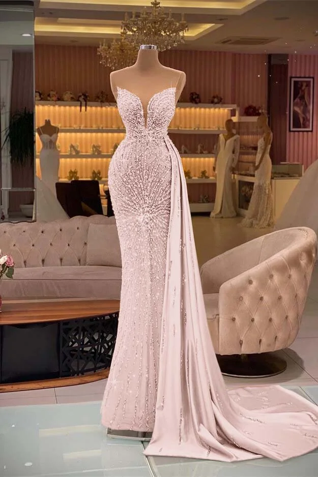Amazing Sweetheart Mermaid Evening Dress Slit Pleated With Ruffles