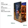Fireworks Night --- 3D Wooden Puzzle Book Nook DIY Dollhouse with Sensor Light 