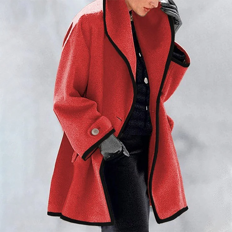 Women's Long-sleeved Loose Woolen Coat Jacket