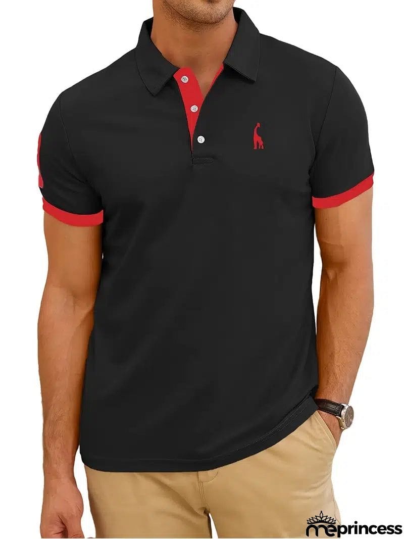 Men's Casual Slim Fit Short Sleeve Polo Shirt