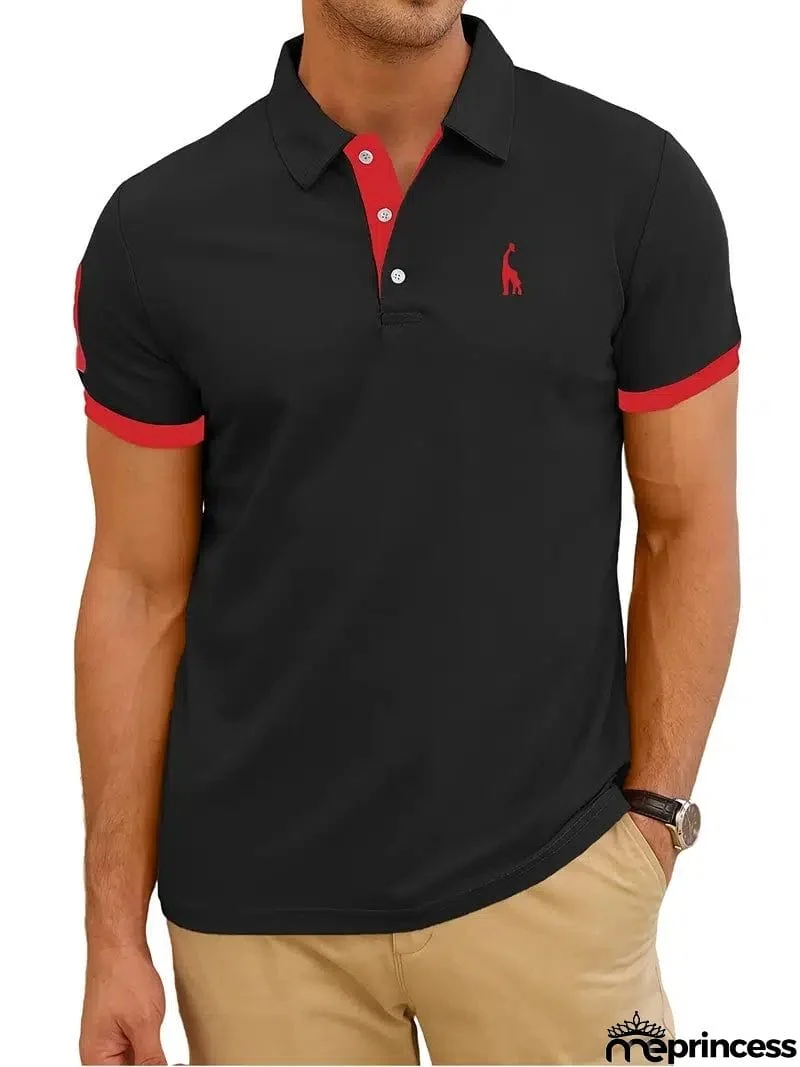 Men's Casual Slim Fit Short Sleeve Polo Shirt