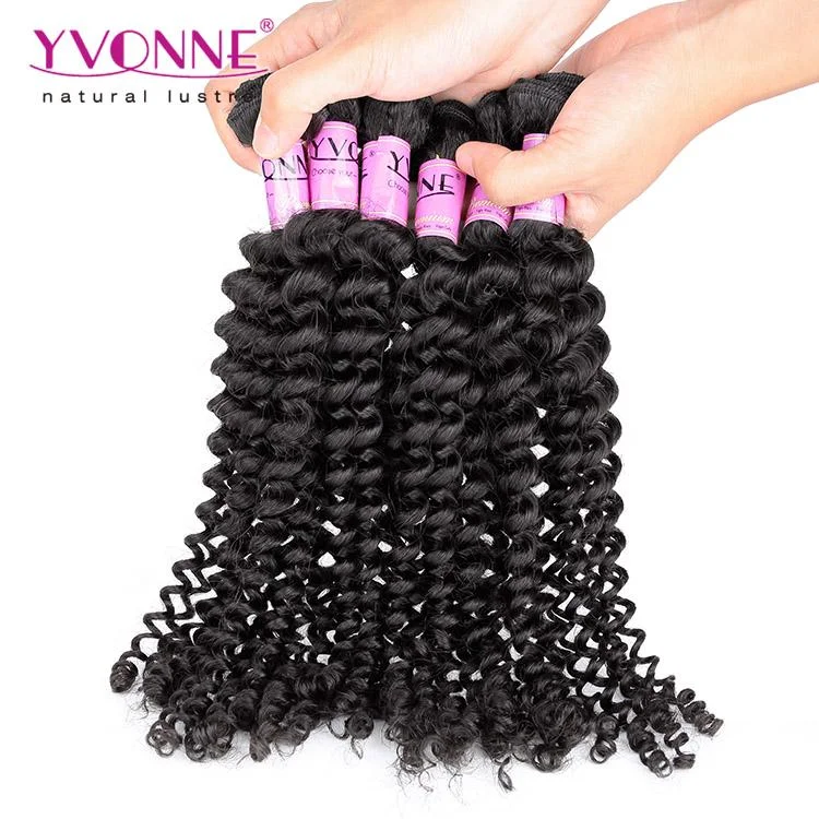 100% Brazilian Hair Sample Yvonne Kinky Curl 12inch Hair Weave 1B Color About 12g/Bundle 