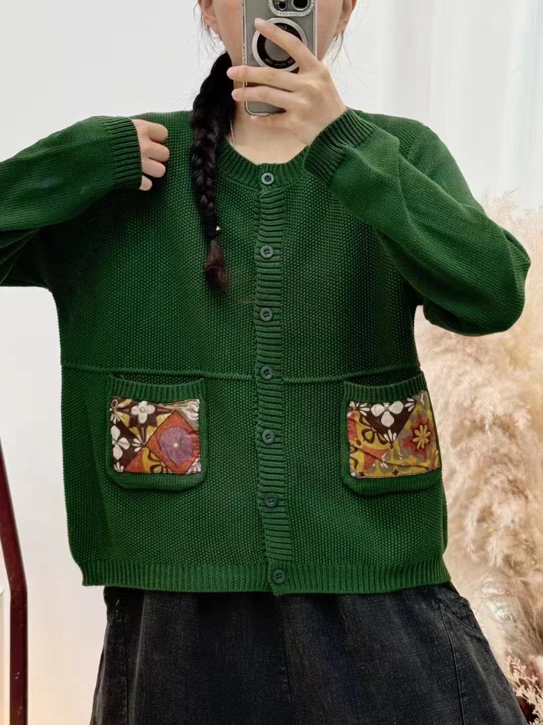 Chicfifth Sweater Women Winter Long Sleeve High Quality Autumn Vintage Top Knitted Cardigan