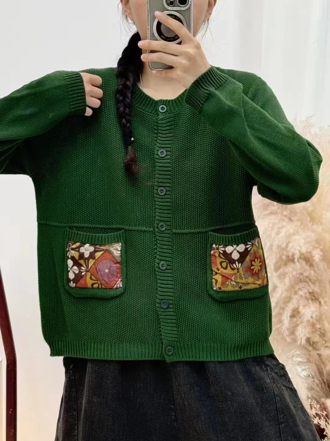 Chicfifth Sweater Women Winter Long Sleeve High Quality Autumn Vintage Top Knitted Cardigan