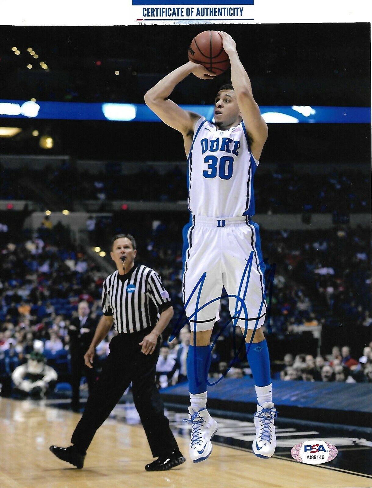 SETH CURRY signed autographed DUKE BLUE DEVILS 8X10 Photo Poster painting w/ COA PSA AI89140