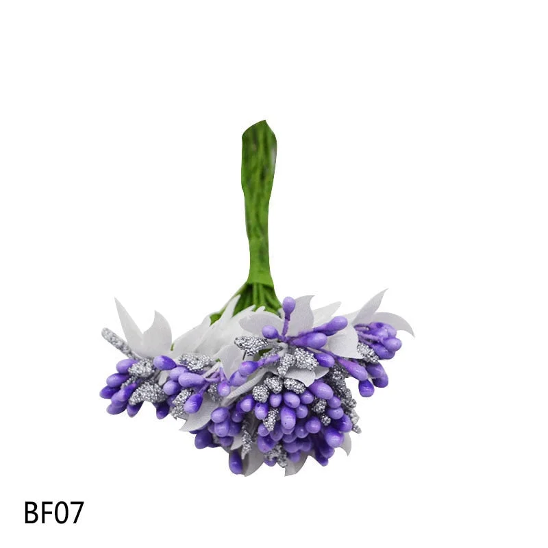 12PCS/lot Mulberry party Artificial Flower Stamen wire stem/marriage leaves stamen DIY wreath wedding box decoration Fake flower